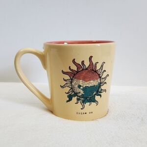 Life Is Good Shine On Bohemian Yellow Orange Coffee Cup Mug 14 Oz